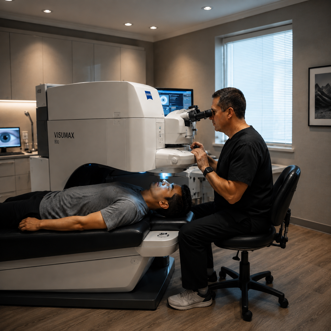High-tech equipment inside a modern ophthalmology consultation room