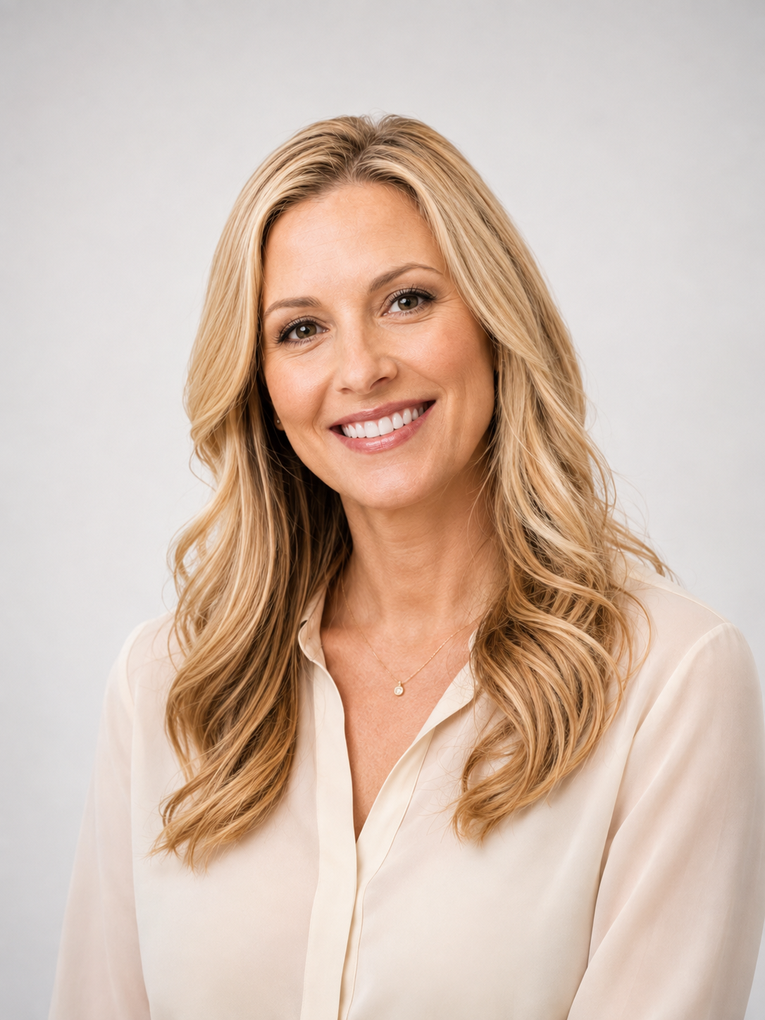 A smiling blonde woman representing satisfied clinic patients